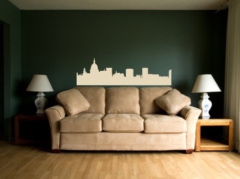 Szablon do malowania z panoramą miasta do salonu