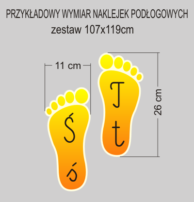 Naklejki do przedszkola dziecięce stópki z alfabetem