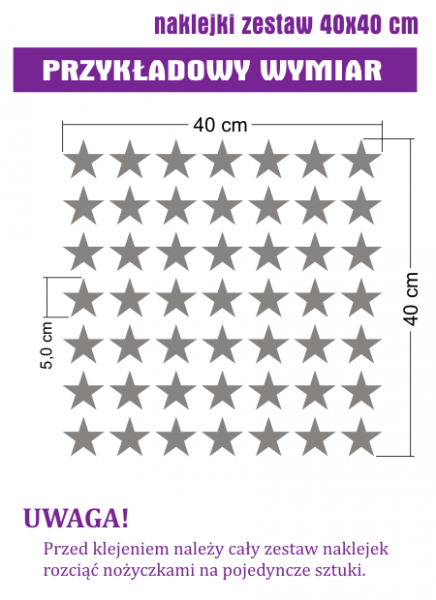 Różne kolory i wymiary naklejek dziecięcych z gwiazdkami
