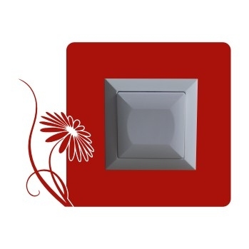 Naklejka welurowa na włącznik z kwiatkiem W17