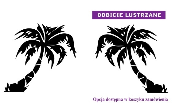 Naklejka palma odbicie lustrzane