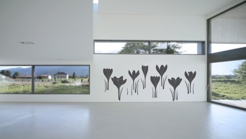 Szablony malarskie kwiaty krokusy do salonu