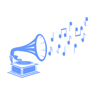 Szablon dekoracyjny Gramofon z nutami S10